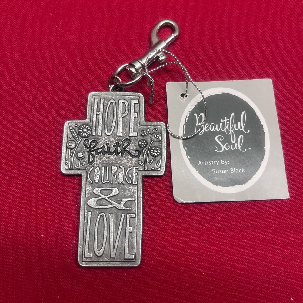 Beautiful Soul Silver Cross Keychain
